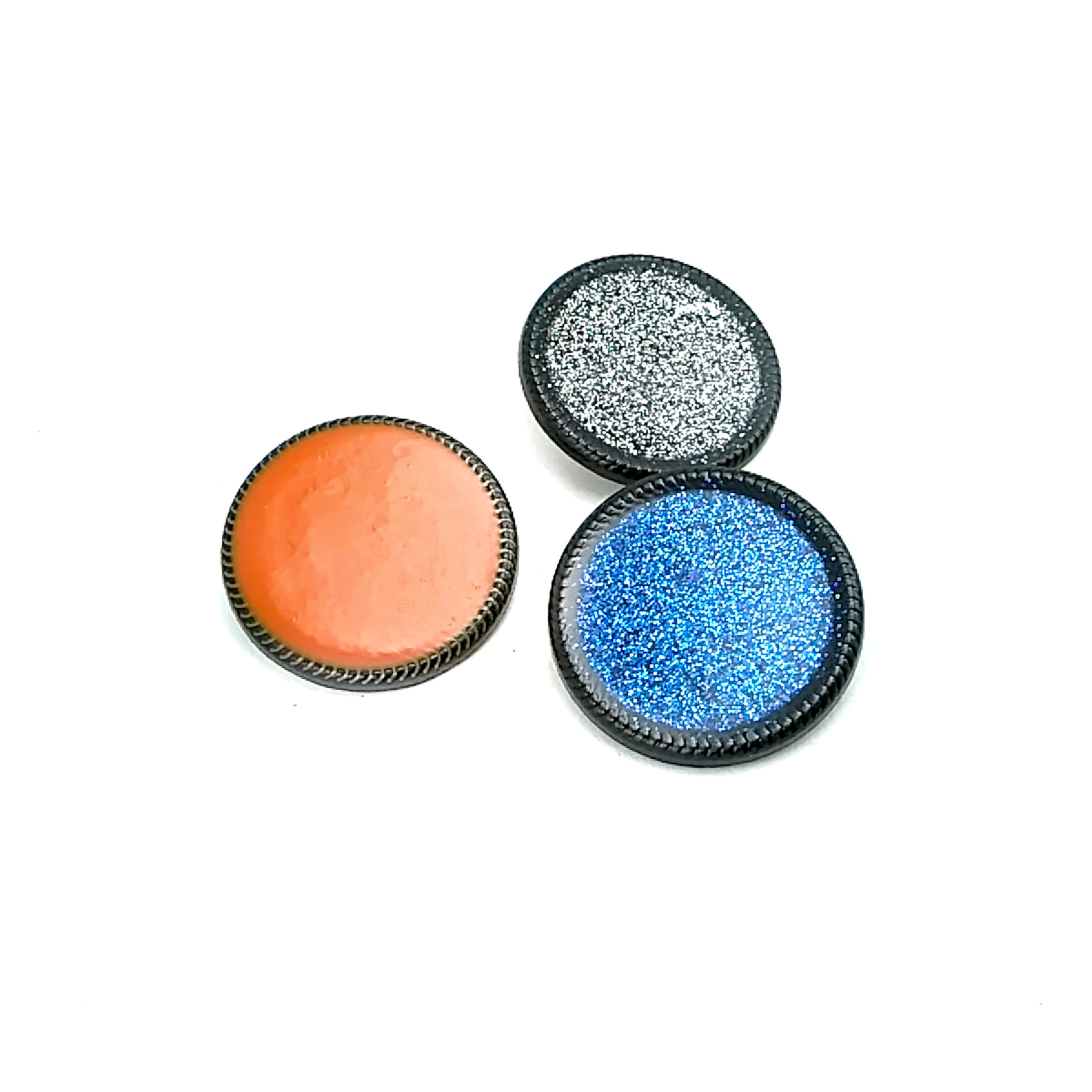 Enamel Coat and Coat Button Silvery Enamel 26 mm - 42 L  E 1313
