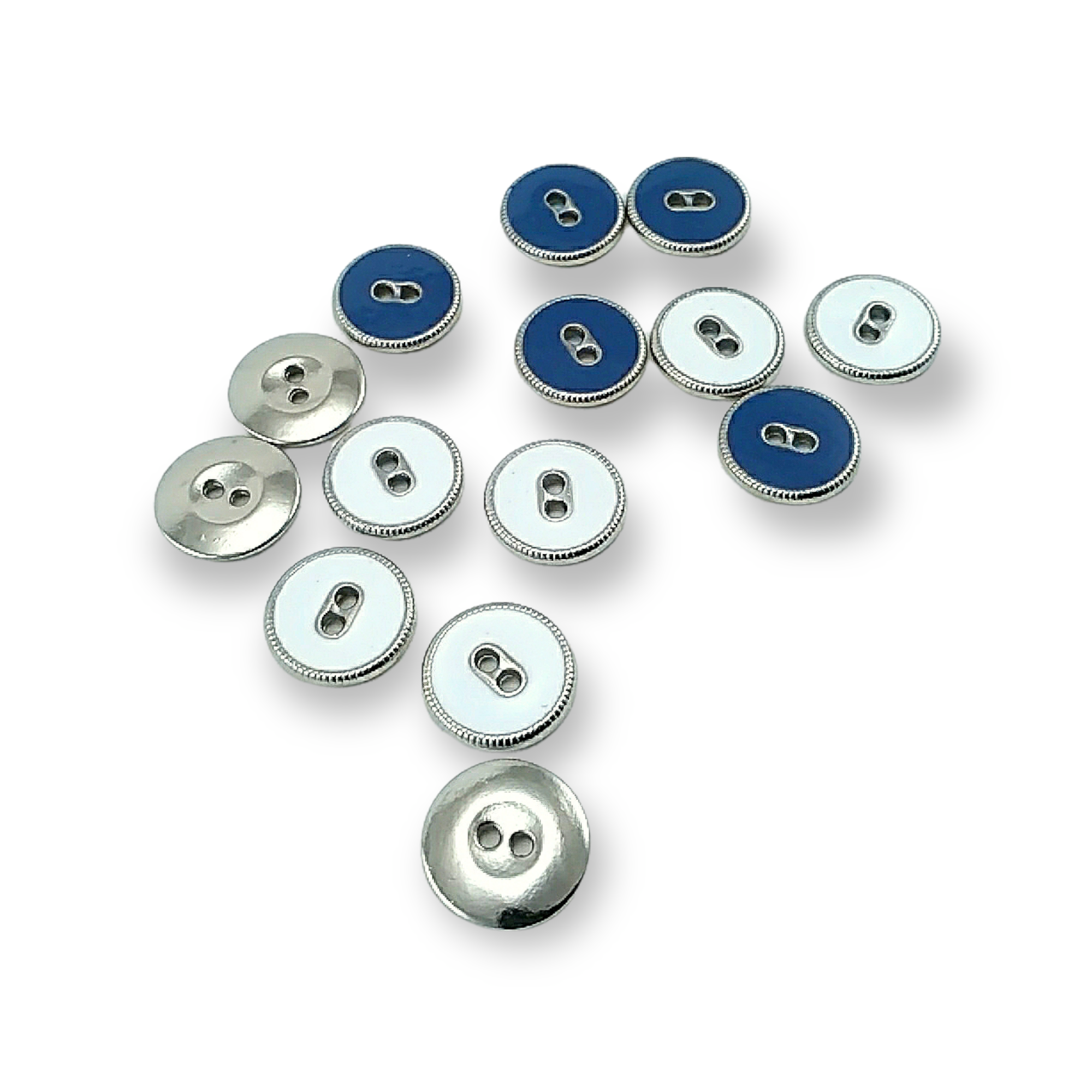 2 Delikli Mineli Dikme Düğme Kenar Desenli 13 mm 20 boy E 1359