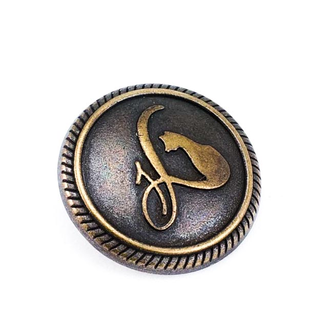 Cat Crest Elegant Shank Button 23 mm - 36 L E 1380
