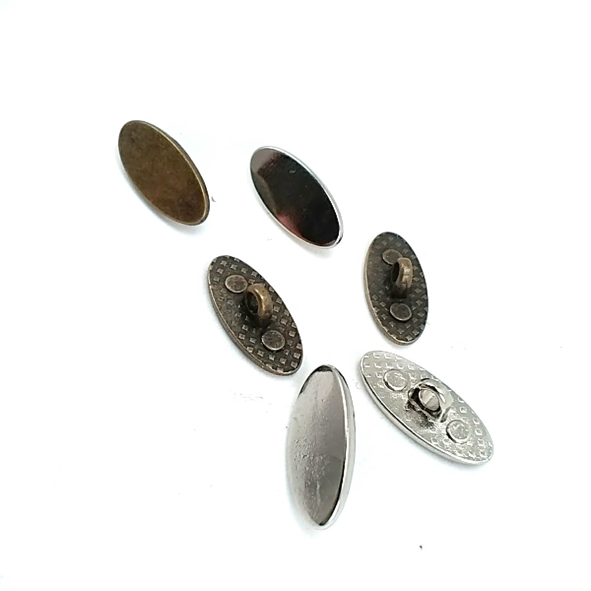 Oval Metal Shank Button 20 mm x 9 mm E 1604 Oval Metal Shank Button 20 mm x 9 mm E 1604
