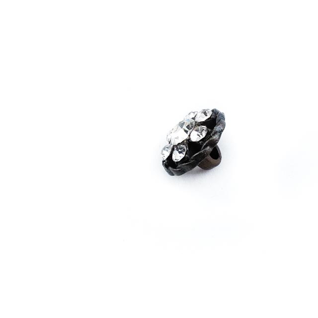 13 mm Rhinestone / Crystal Detail Shank Button front and detail view