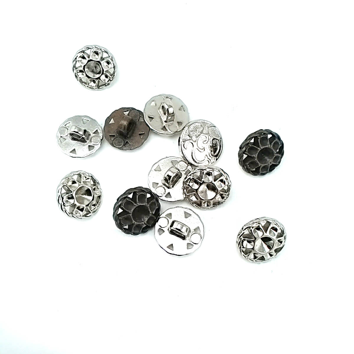13 mm Rhinestone / Crystal Detail Shank Button front and detail view