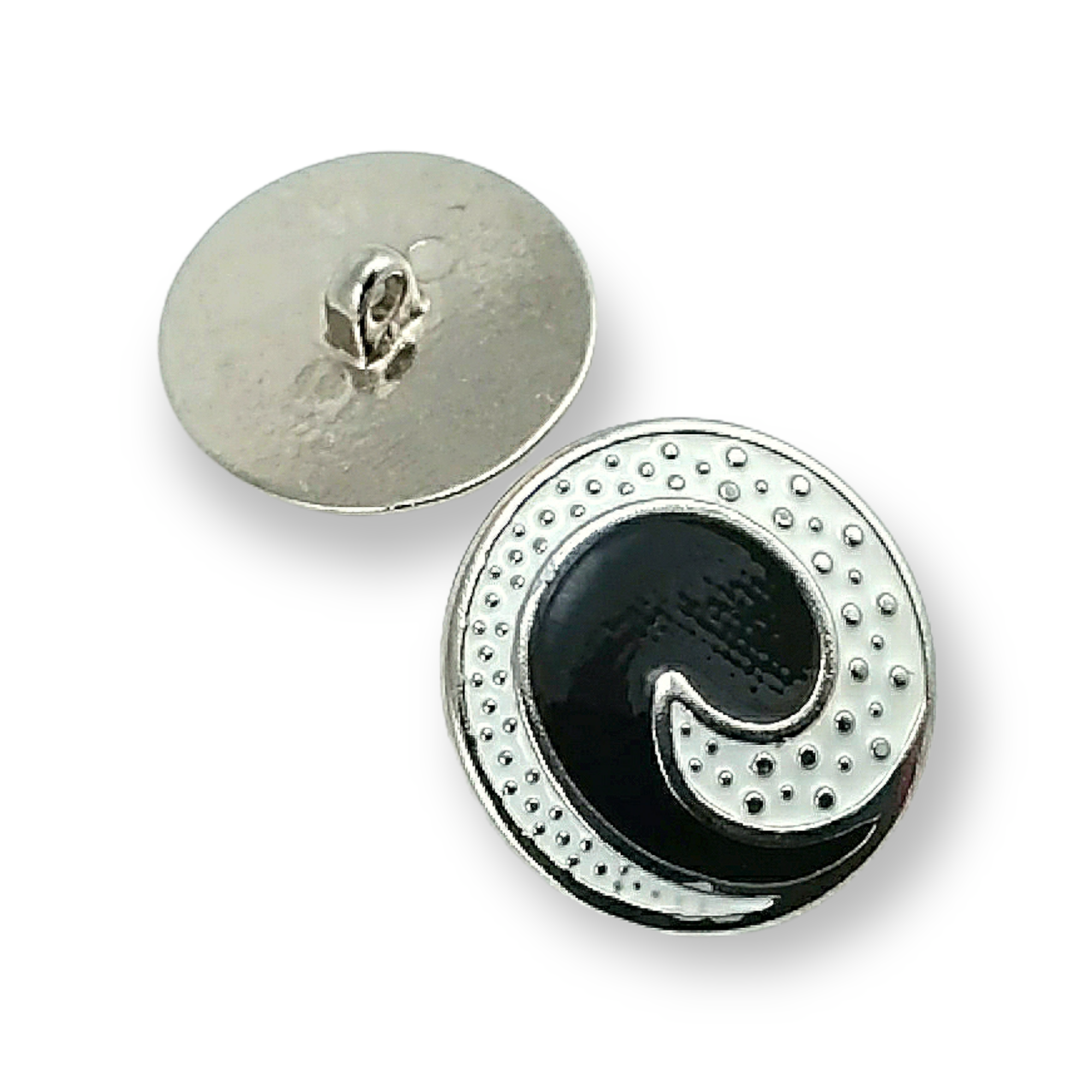 Enamel Shank Button Swirl Pattern Jacket and Coat Button 25 mm - 40 L E 1678 Enamel Shank Button Swirl Pattern Jacket and Coat Button 25 mm - 40 L E 1678
