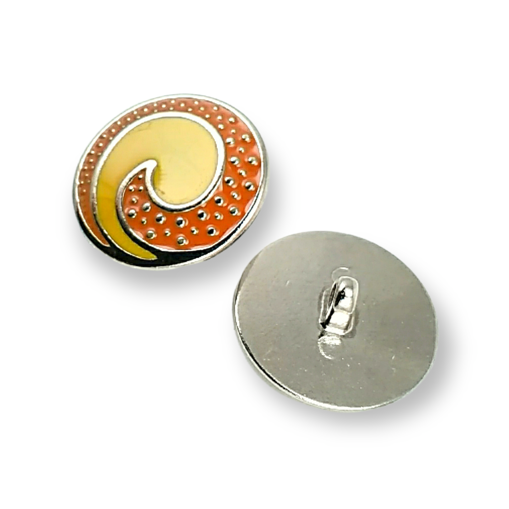 Enamel Shank Button Swirl Pattern Jacket and Coat Button 25 mm - 40 L E 1678 Enamel Shank Button Swirl Pattern Jacket and Coat Button 25 mm - 40 L E 1678