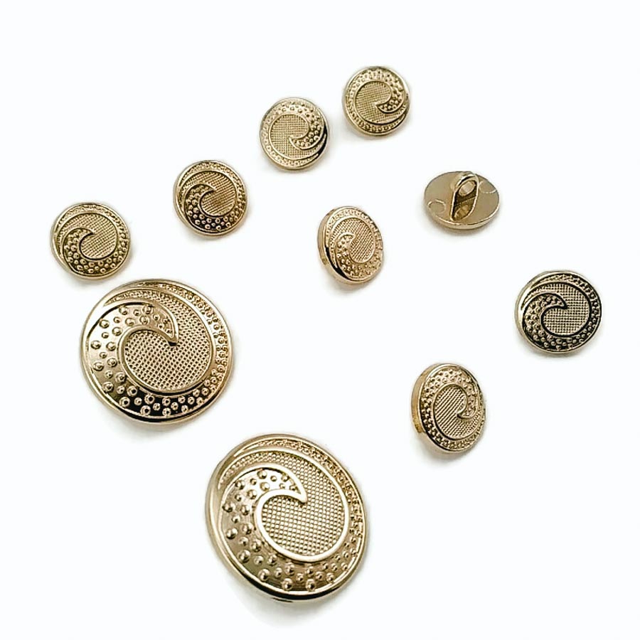 Trench Coat and Jacket Button Set of 10 Wave Patterned