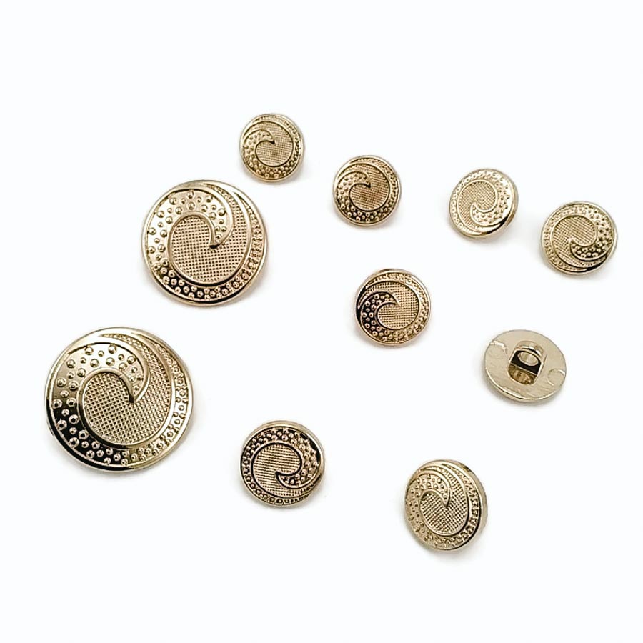 Trench Coat and Jacket Button Set of 10 Wave Patterned