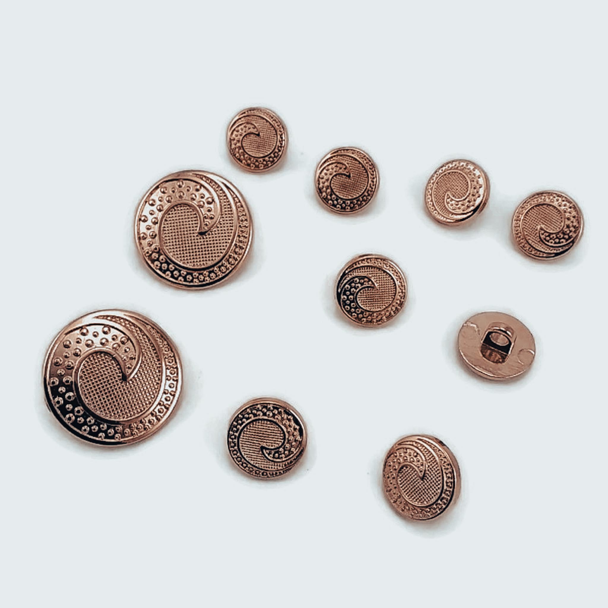 Trench Coat and Jacket Button Set of 10 Wave Patterned