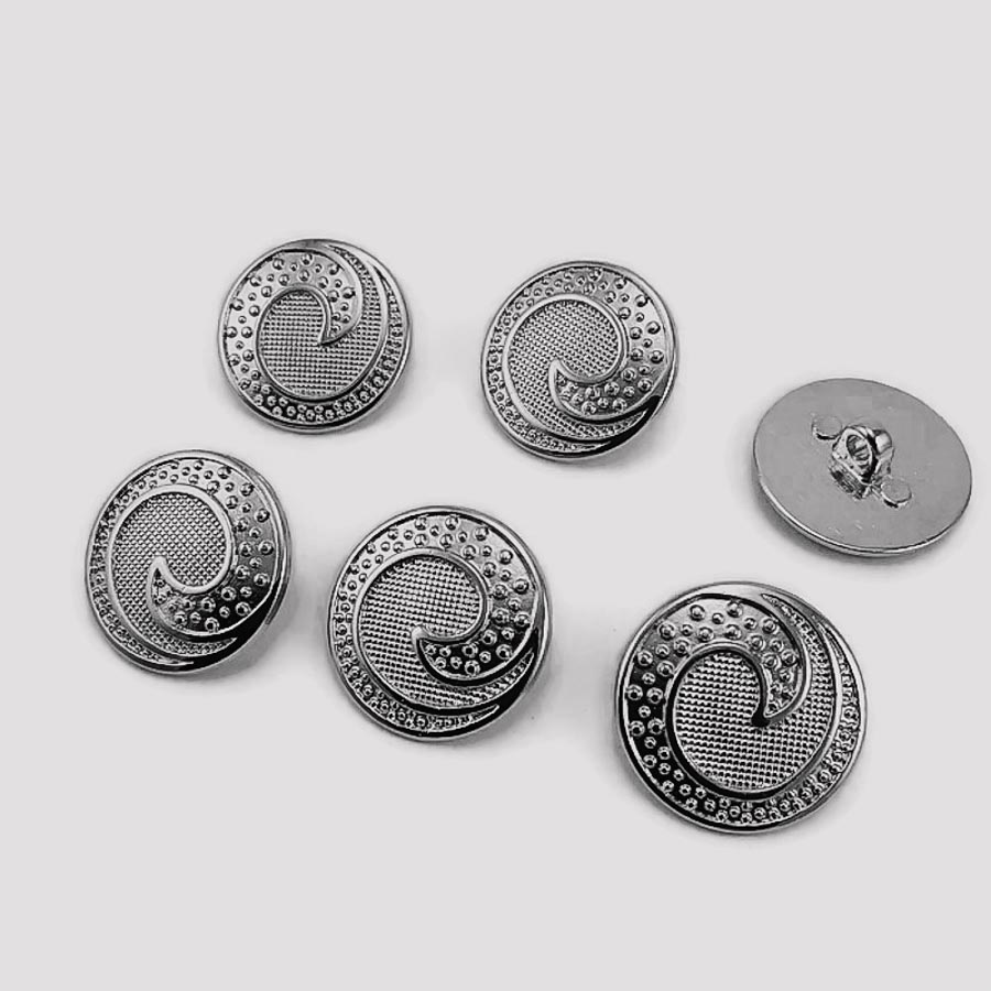 22 mm - 34 L Wave Patterned Trench Coat and Jacket Button