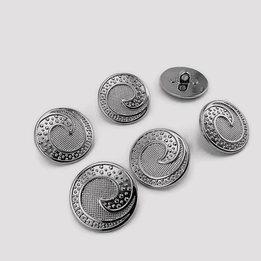 22 mm - 34 L Wave Patterned Trench Coat and Jacket Button
