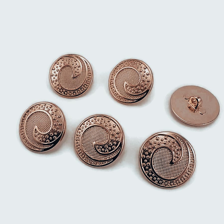 22 mm - 34 L Wave Patterned Trench Coat and Jacket Button