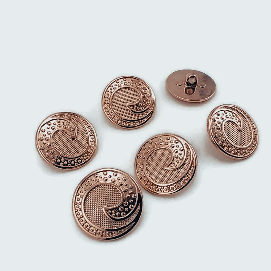 22 mm - 34 L Wave Patterned Trench Coat and Jacket Button