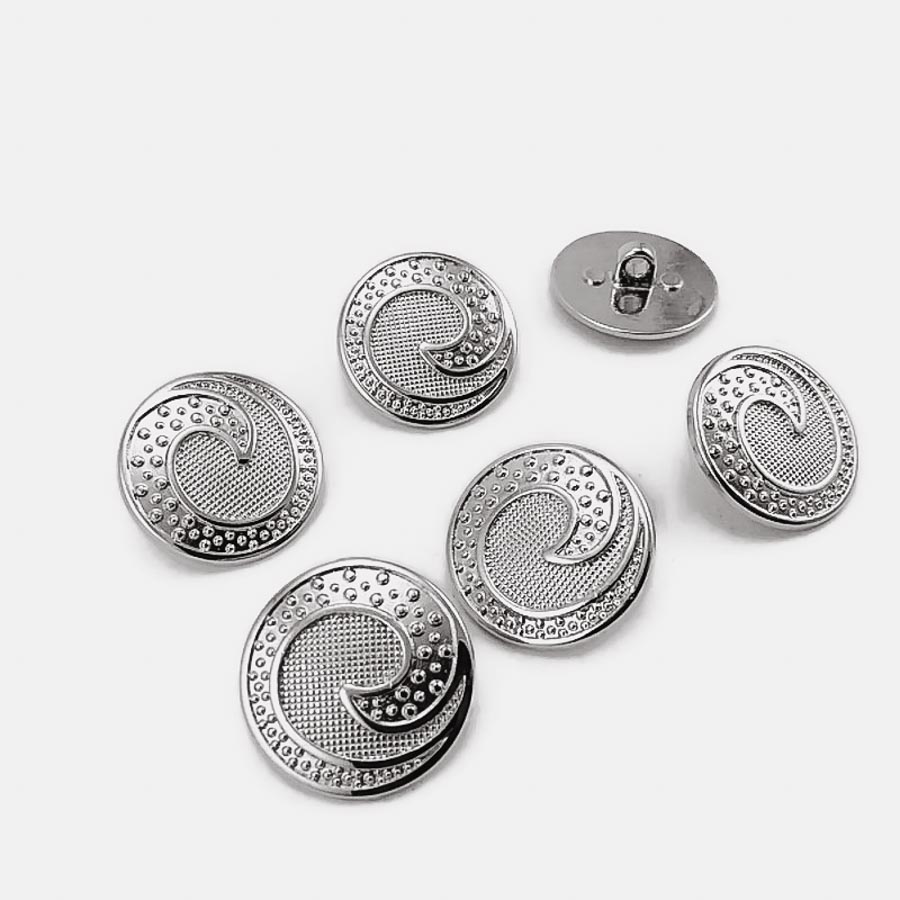 22 mm - 34 L Wave Patterned Trench Coat and Jacket Button