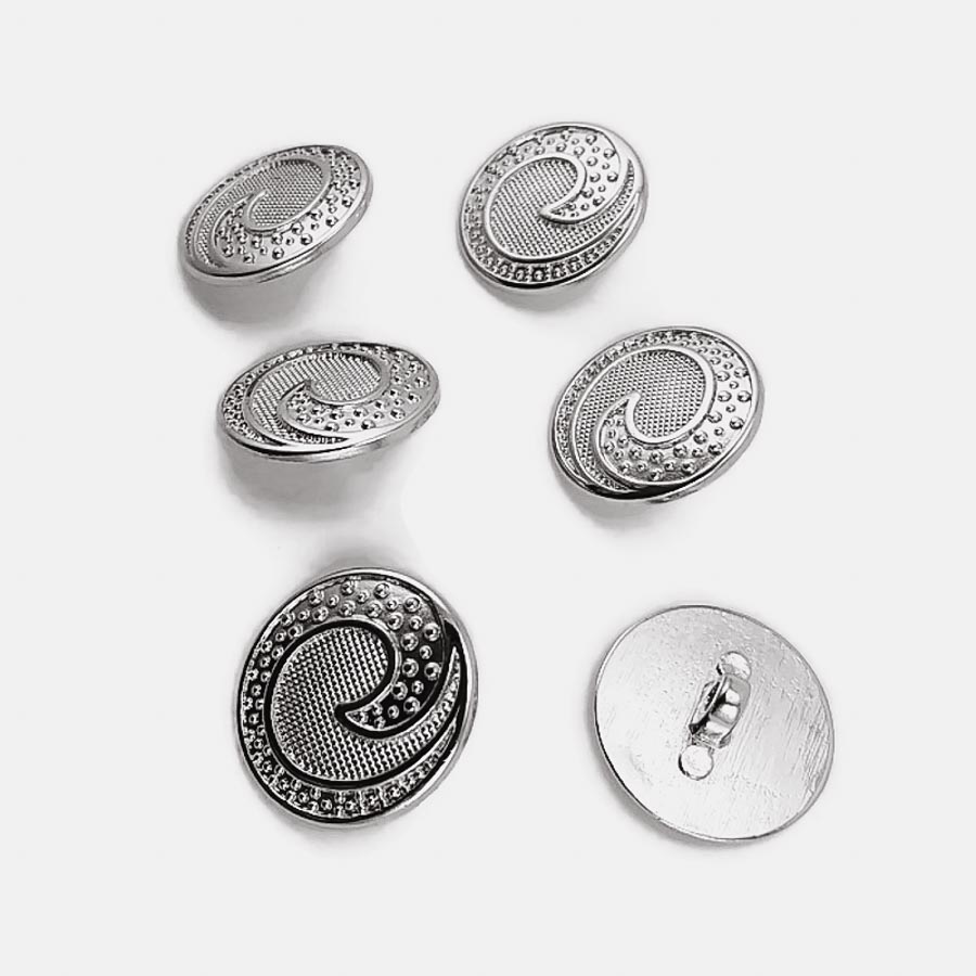 22 mm - 34 L Wave Patterned Trench Coat and Jacket Button