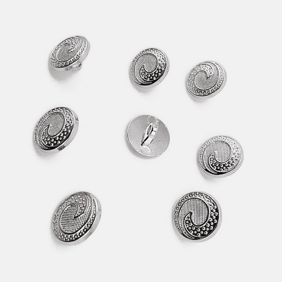 12 mm - 20 L Blouse and Shirt 8 Button Set Wave Pattern