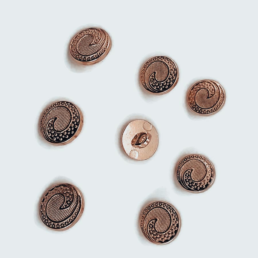 12 mm - 20 L Blouse and Shirt 8 Button Set Wave Pattern