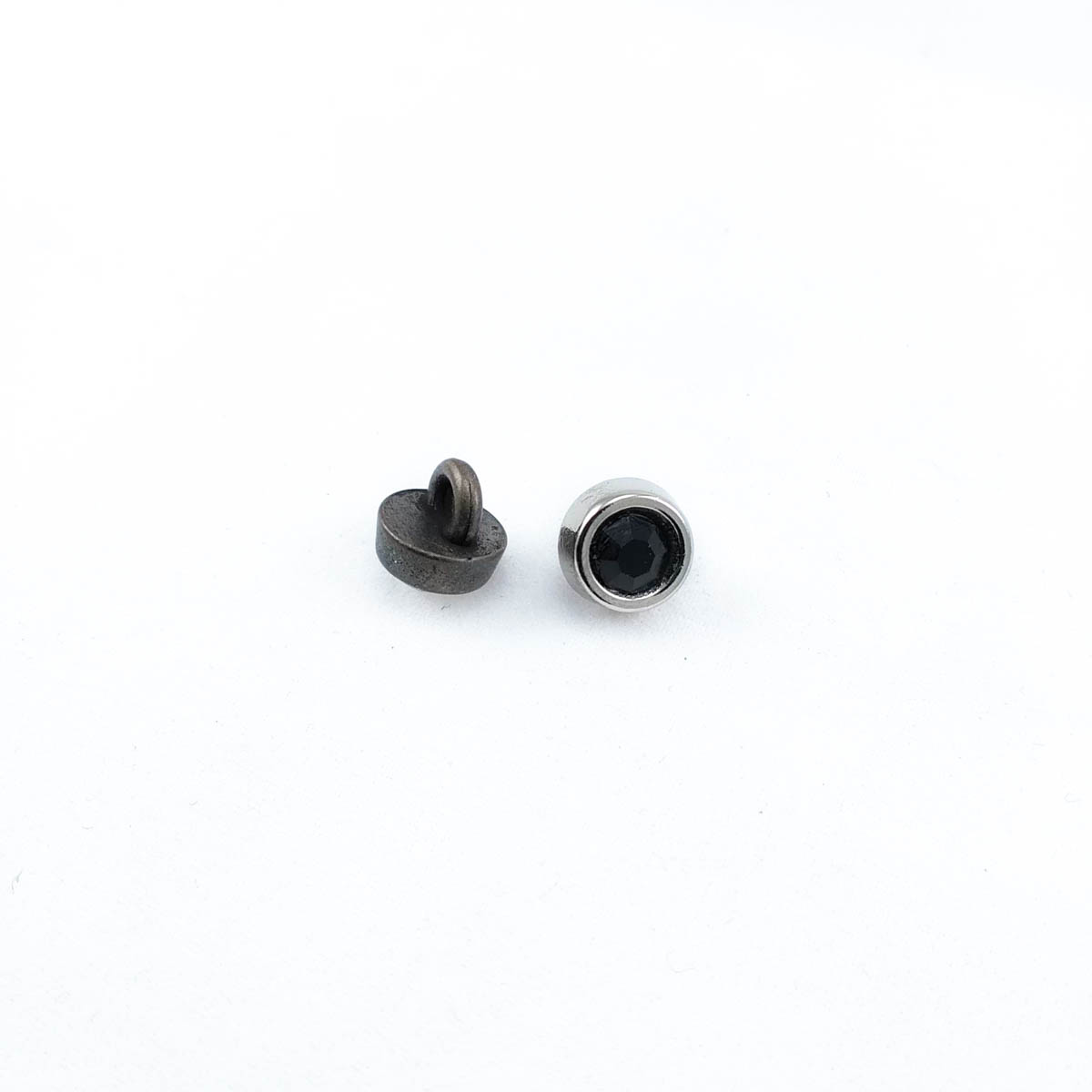 8 mm Rhinestone / Crystal Detail Shank Button front and detail view