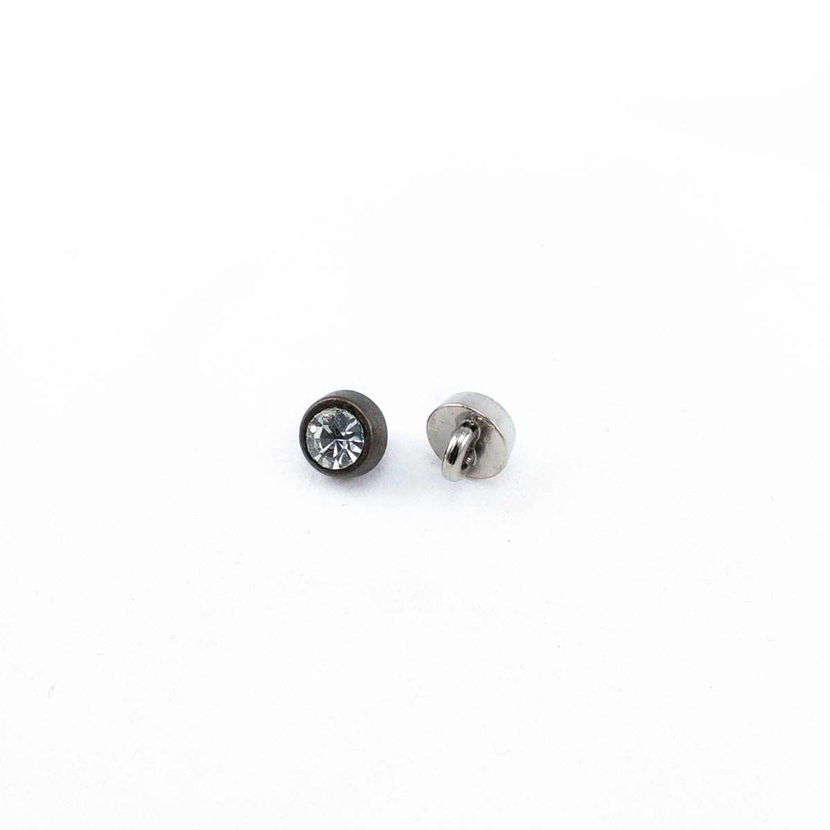 8 mm Rhinestone / Crystal Detail Shank Button product image 8 mm Rhinestone / Crystal Detail Shank Button front and detail view