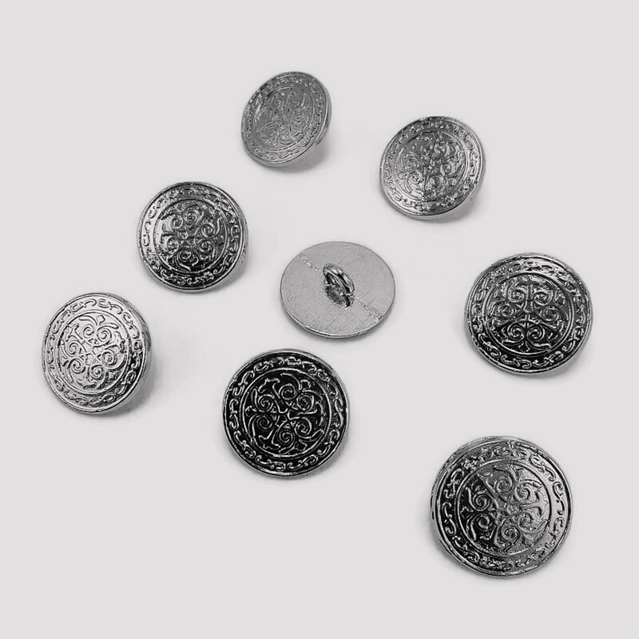 17 mm - 28 L Blazer Jacket Button (Set of 8 pcs) Decorative Patterned