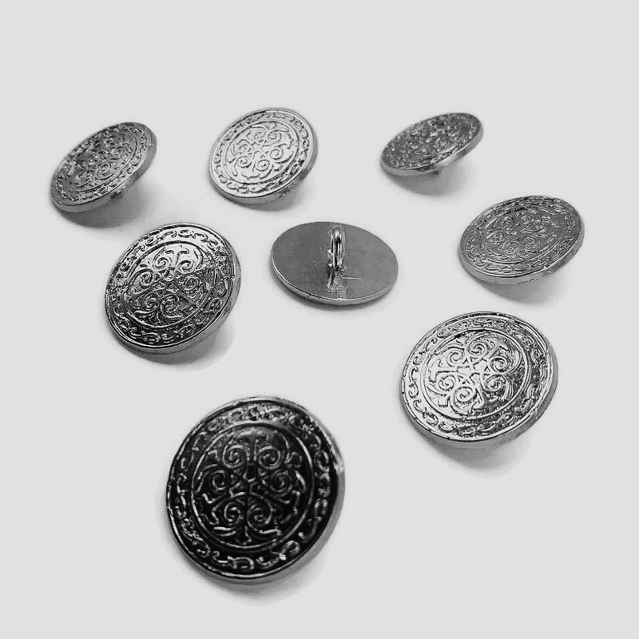 17 mm - 28 L Blazer Jacket Button (Set of 8 pcs) Decorative Patterned