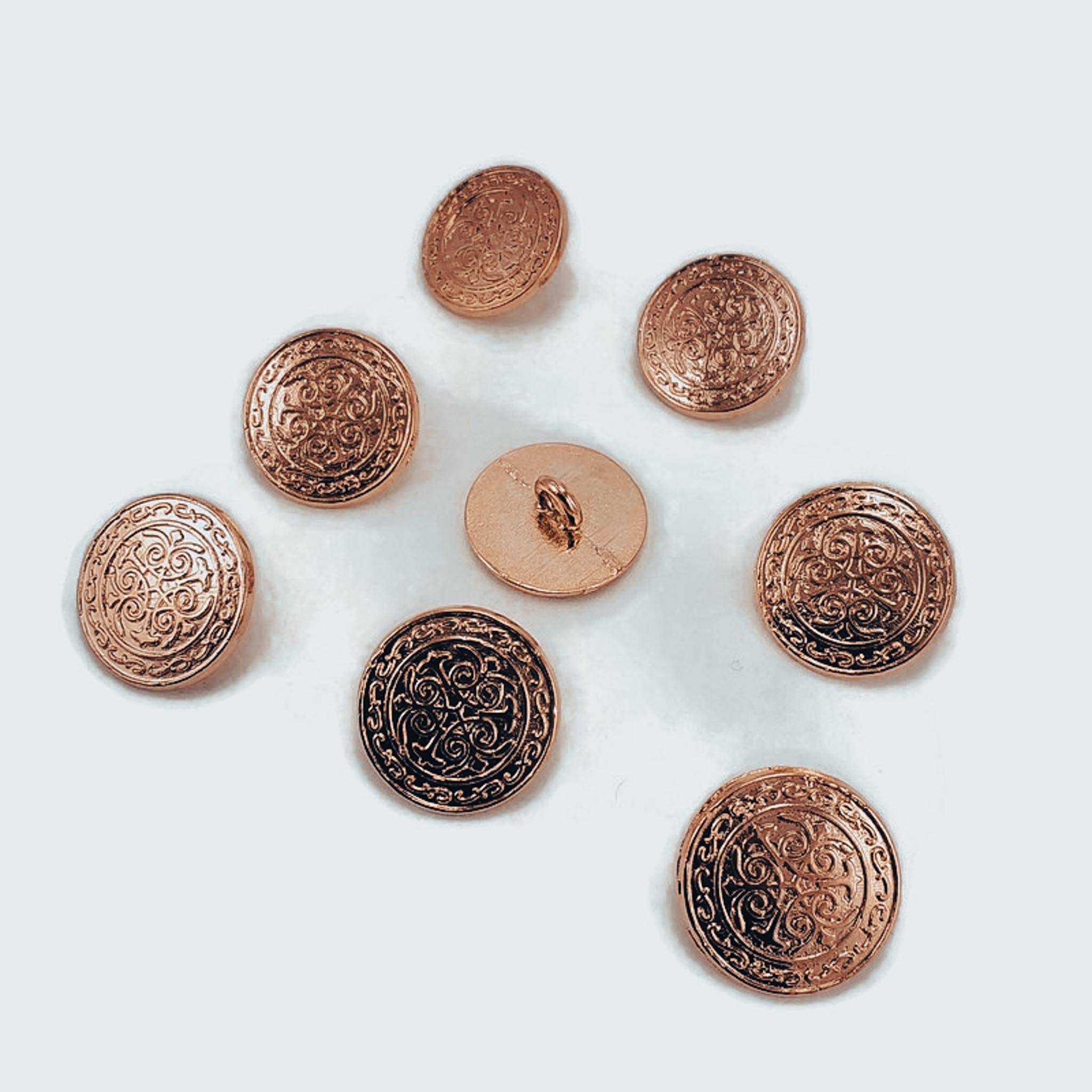 17 mm - 28 L Blazer Jacket Button (Set of 8 pcs) Decorative Patterned