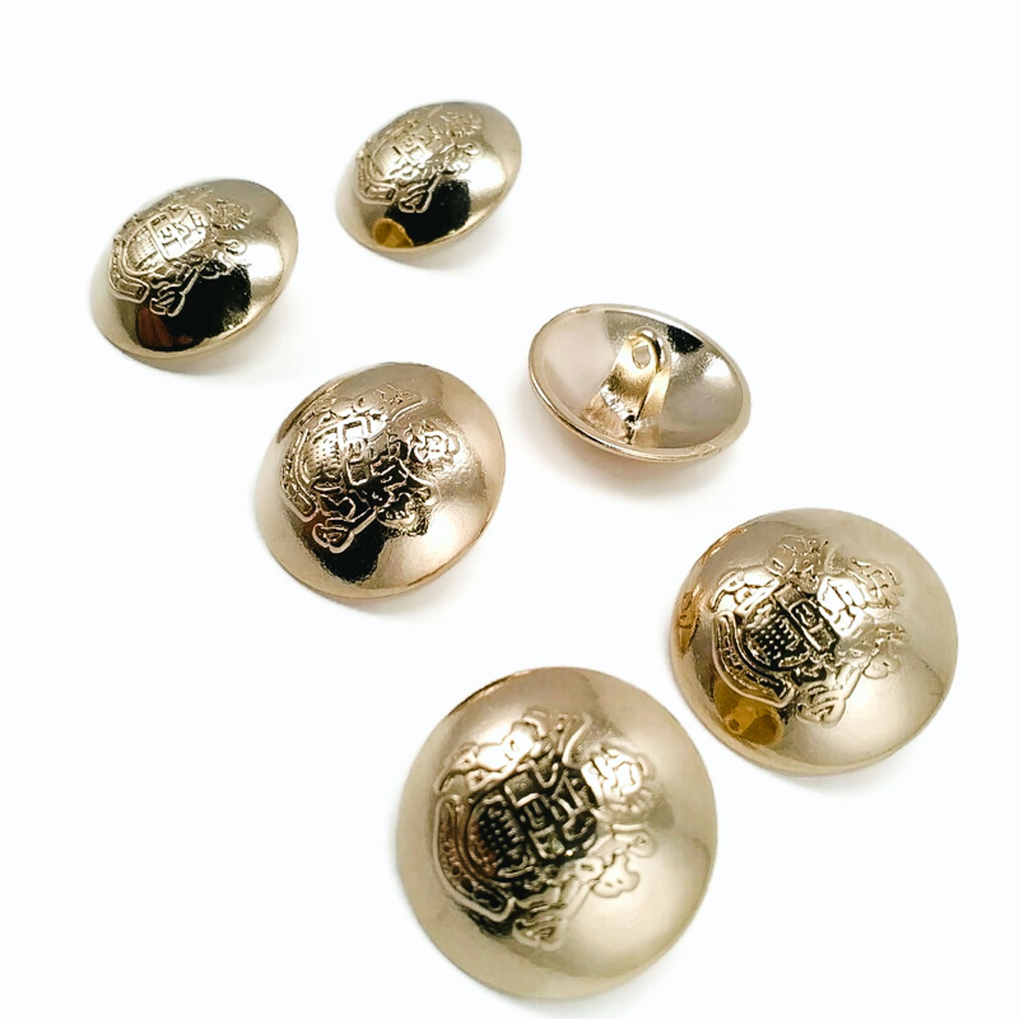 Rose Gold and Gold Emblem 6 Blazer Jacket Button Set 23 mm - 36 L E 1874 SET6