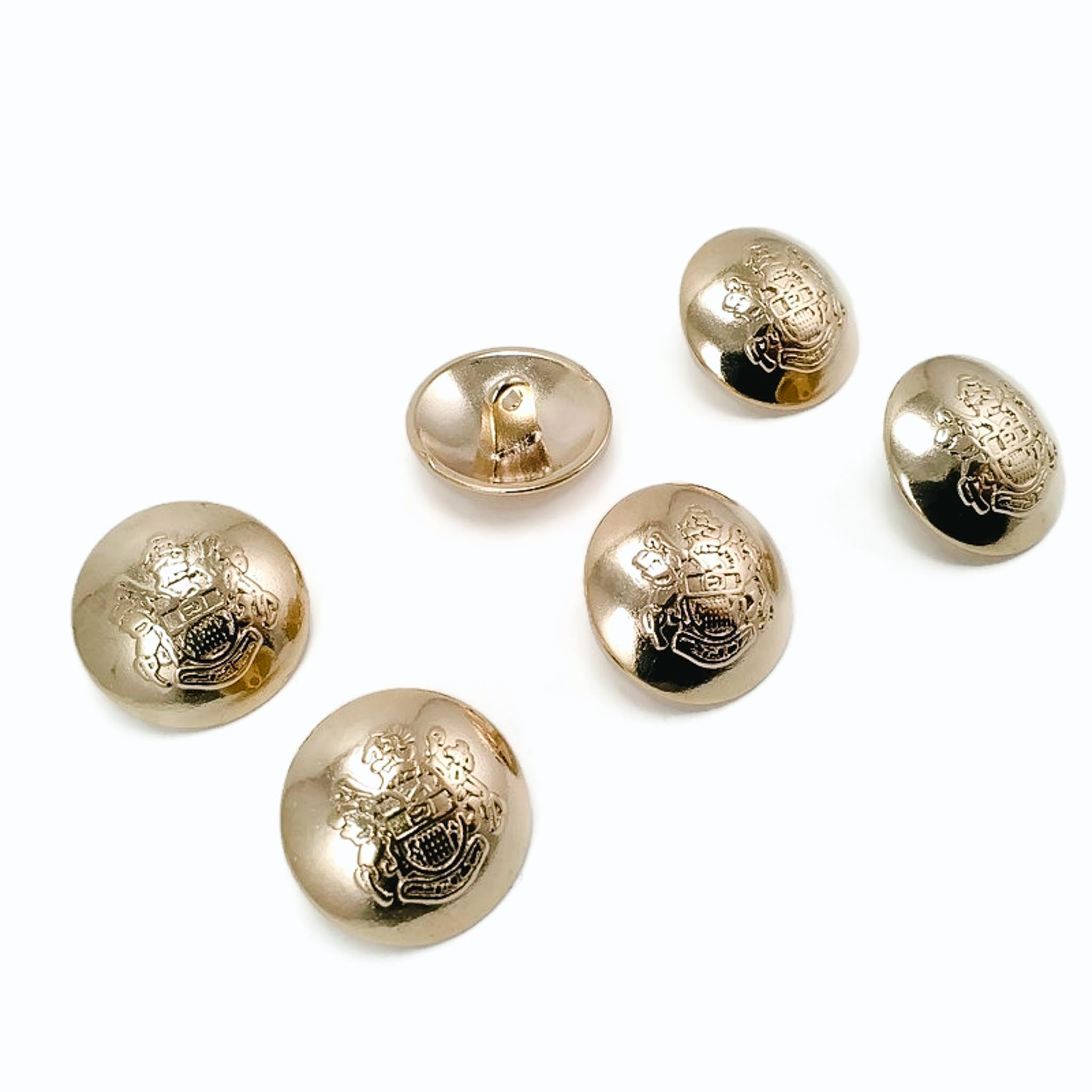 Rose Gold and Gold Emblem 6 Blazer Jacket Button Set 23 mm - 36 L E 1874 SET6