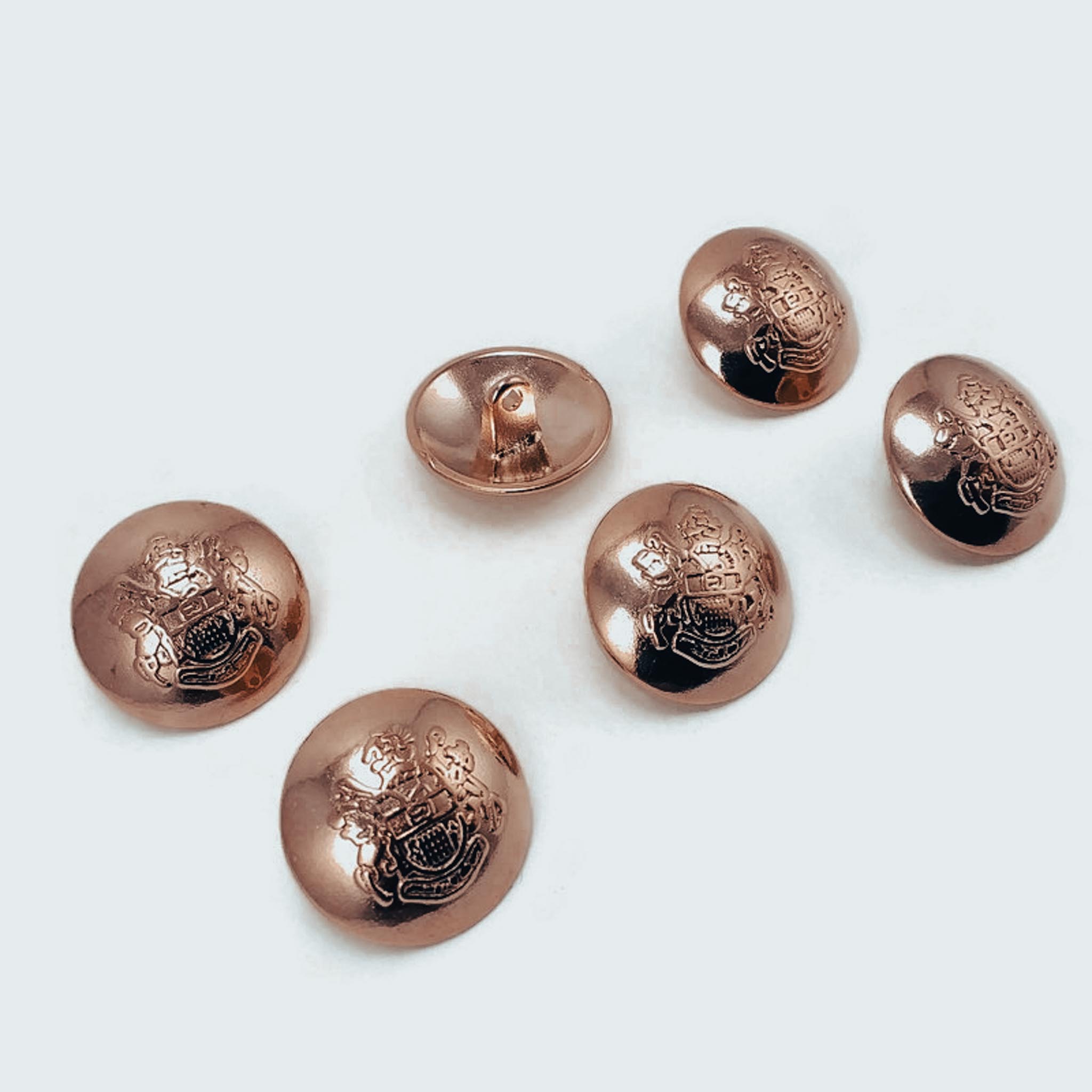 Rose Gold and Gold Emblem 6 Blazer Jacket Button Set 23 mm - 36 L E 1874 SET6