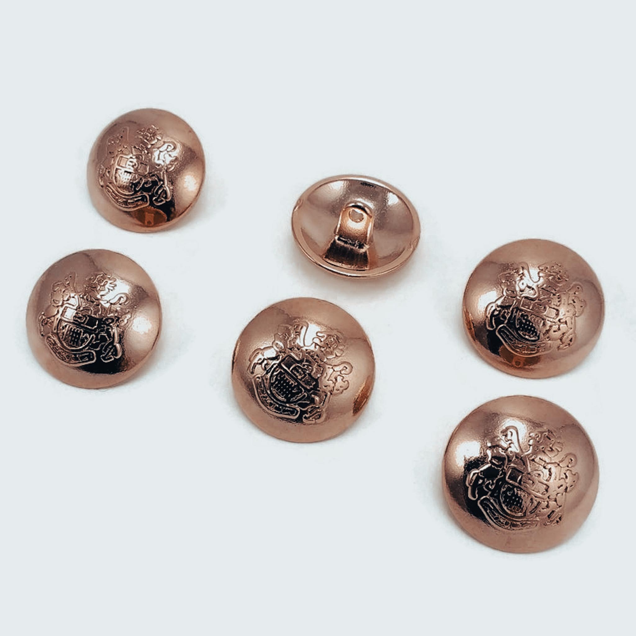 Rose Gold and Gold Emblem 6 Blazer Jacket Button Set 23 mm - 36 L E 1874 SET6