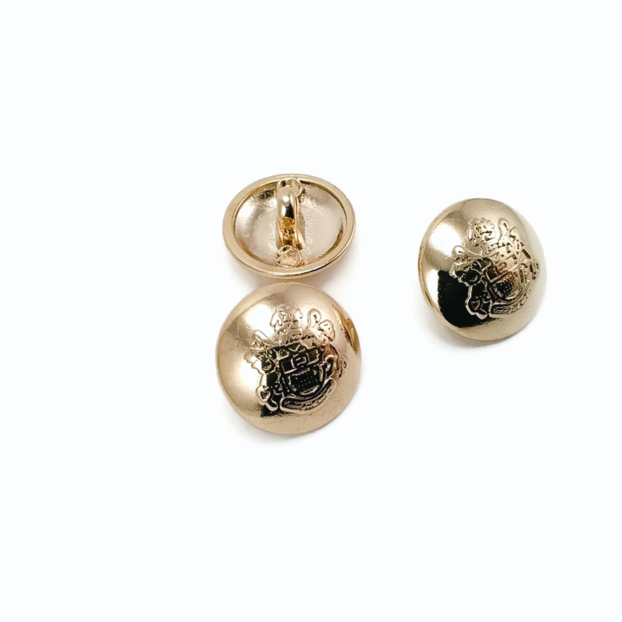 15 mm - 24 L Metal Blazer Jacket Button Gold Plated Gold Rose E 1875 G 15 mm - 24 L Metal Blazer Jacket Button Gold Plated Gold Rose E 1875 G