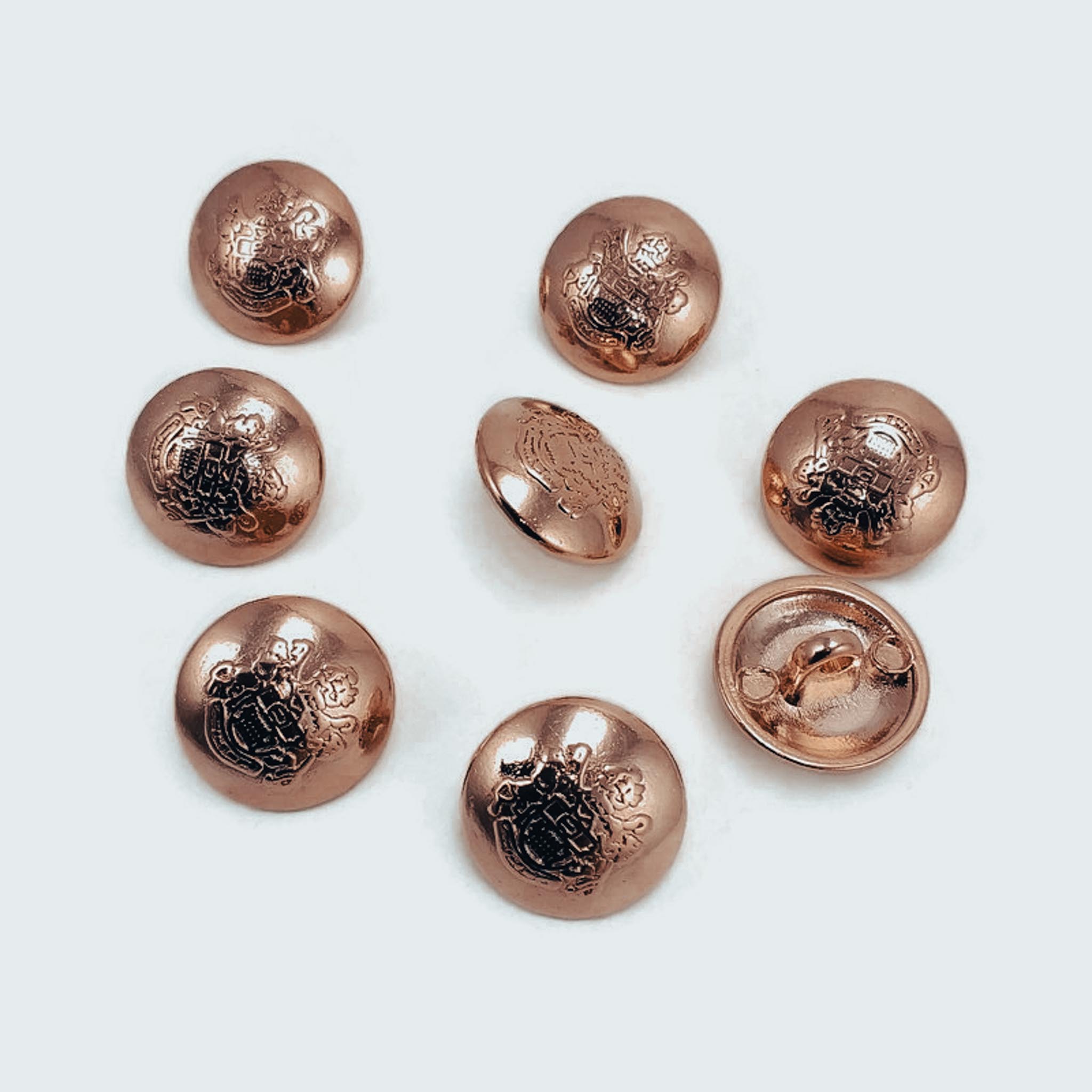 Gold Plated Button Clasp Blazer 8 pcs Jacket Button Set 15 mm - 24 L E 1875 SET8