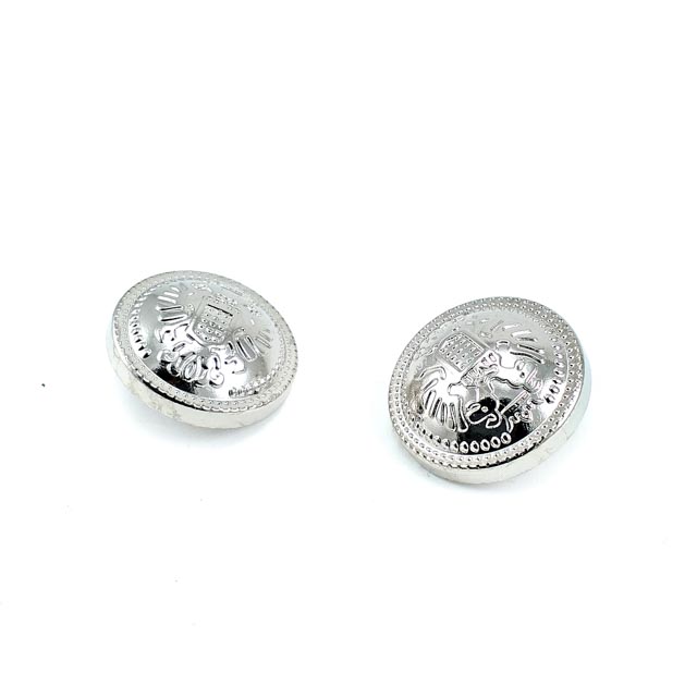 Footed metal button patterned 22mm - 36 ligne