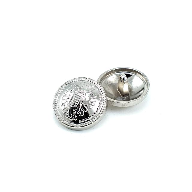 Footed metal button patterned 22mm - 36 ligne