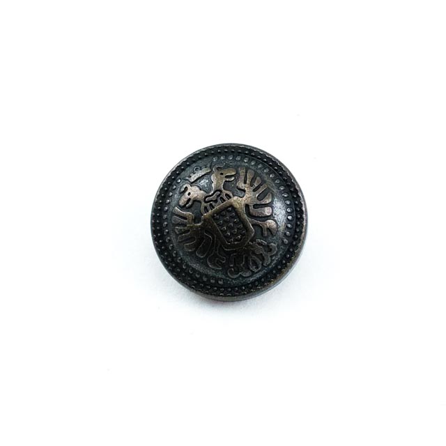 Footed metal button patterned 22mm - 36 ligne
