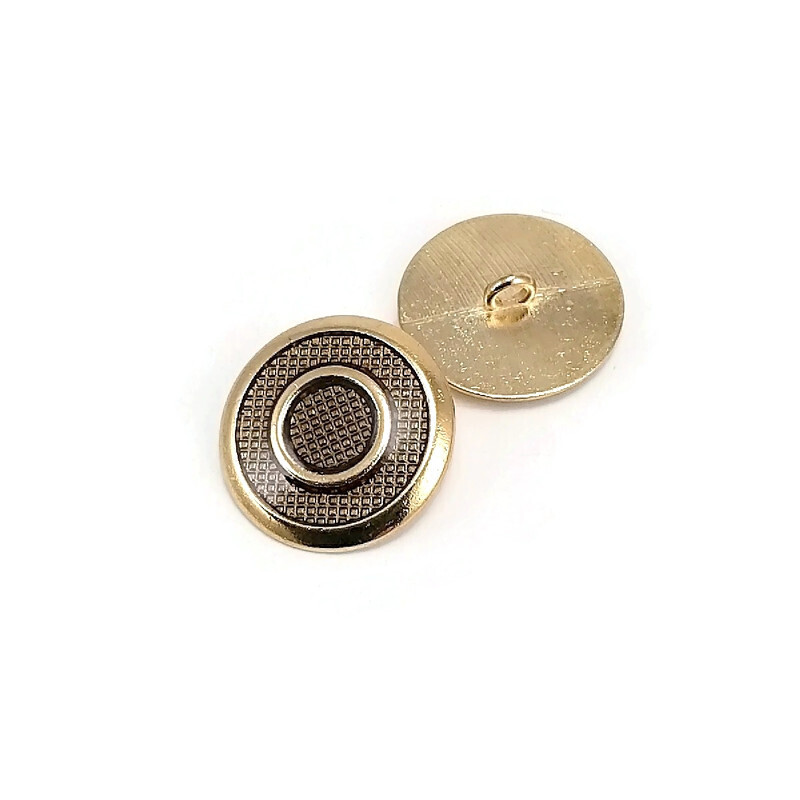 22 mm 36 L Metal Shank Button Transparent Enamel Ring Pattern Blazer Jacket Coat Button