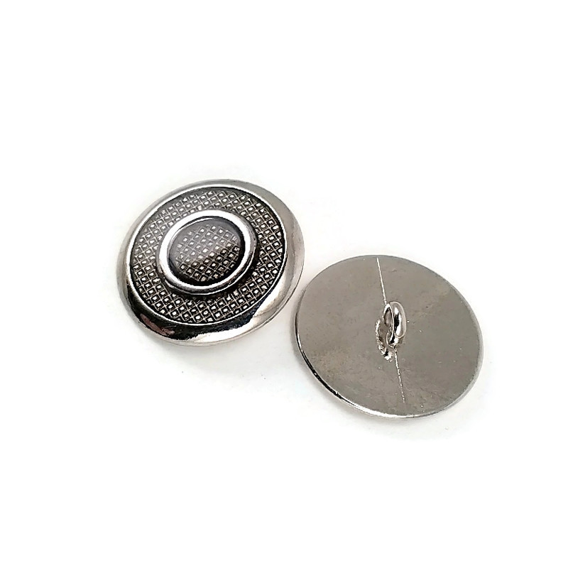 22 mm 36 L Metal Shank Button Transparent Enamel Ring Pattern Blazer Jacket Coat Button