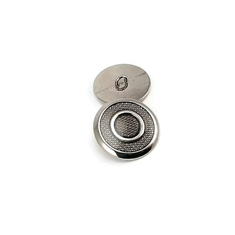 22 mm 36 L Metal Shank Button Transparent Enamel Ring Pattern Blazer Jacket Coat Button