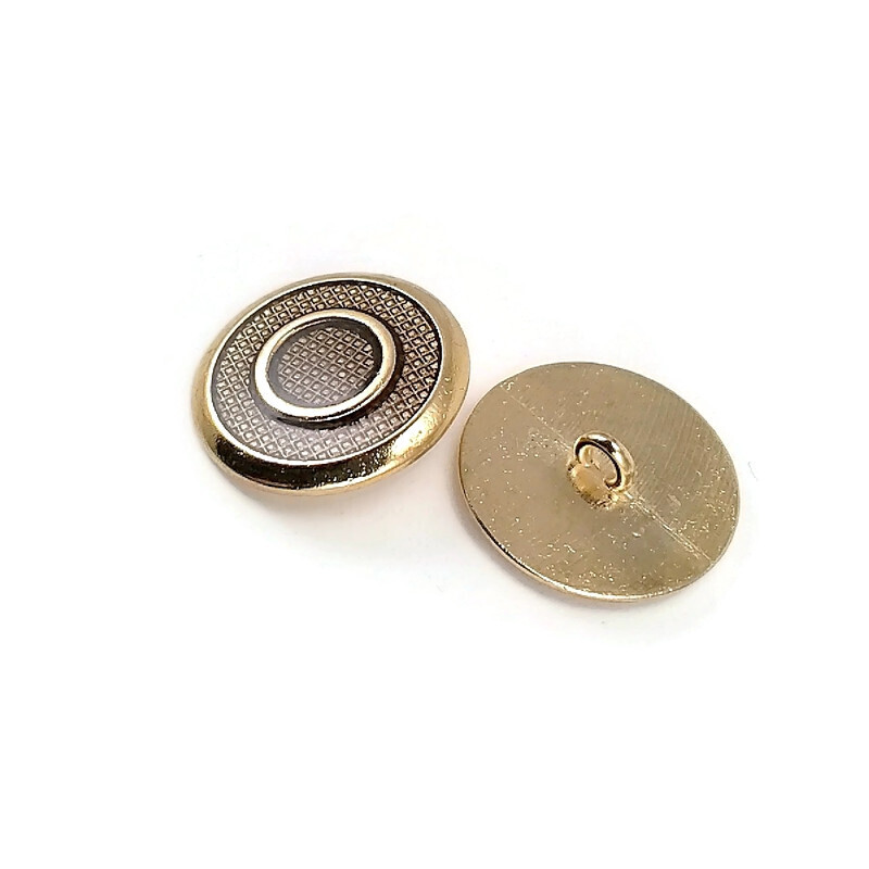 22 mm 36 L Metal Shank Button Transparent Enamel Ring Pattern Blazer Jacket Coat Button