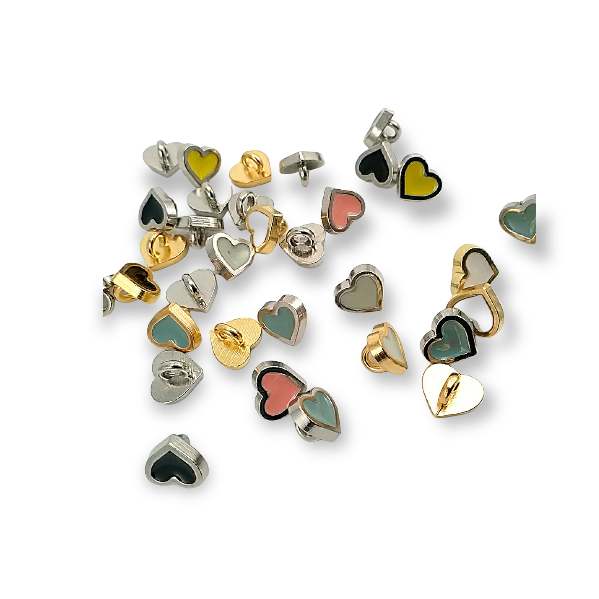 Kalp Şekil Bluz ve Gömlek Düğmesi Mineli Ayaklı Düğme 8x9 mm E 1992