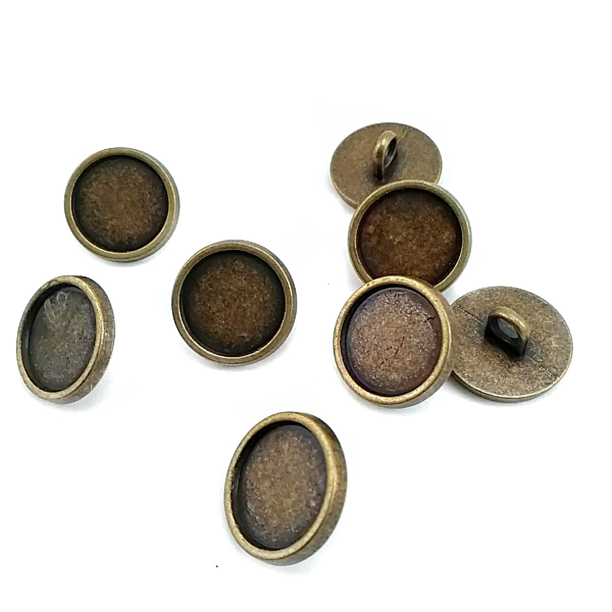 15 mm Enamel / Colored Shank Button front and detail view