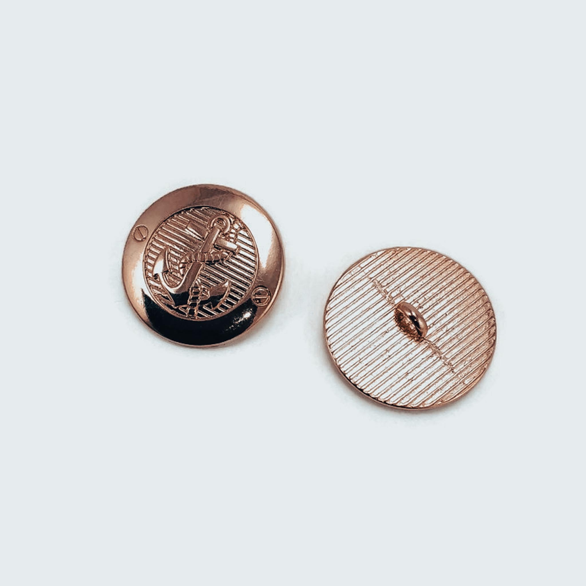23 mm Gold Tone Shank Button front and detail view