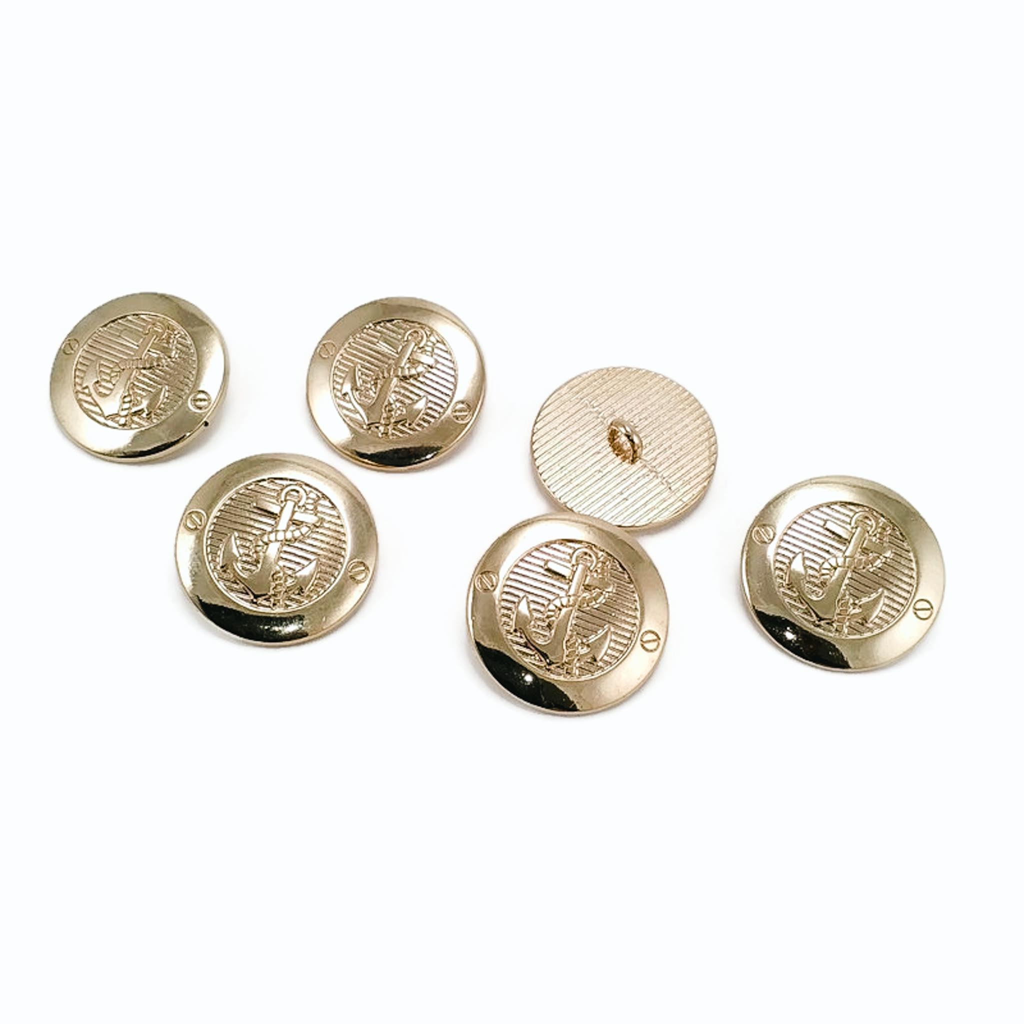 23 mm - 36 L Gold Crest 6 pcs Blazer Jacket Button Set
