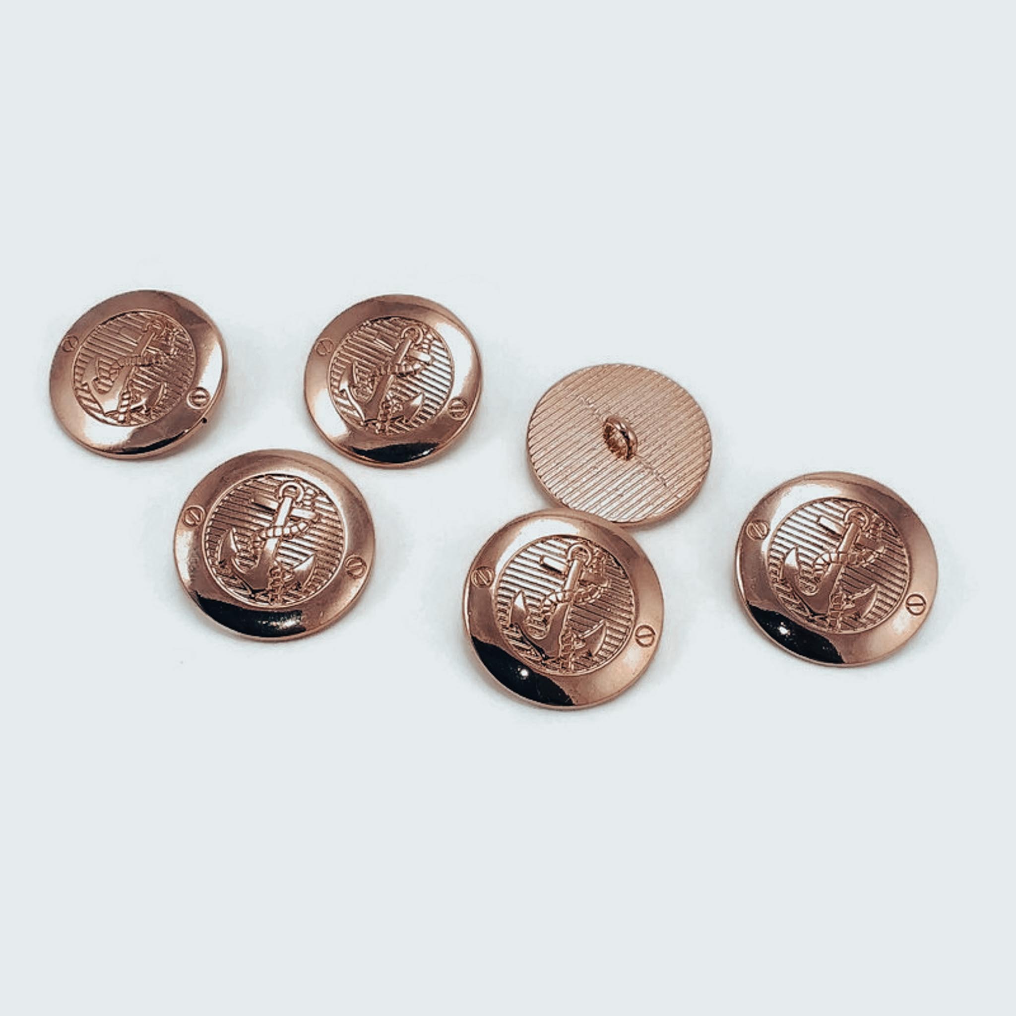 23 mm - 36 L Gold Crest 6 pcs Blazer Jacket Button Set