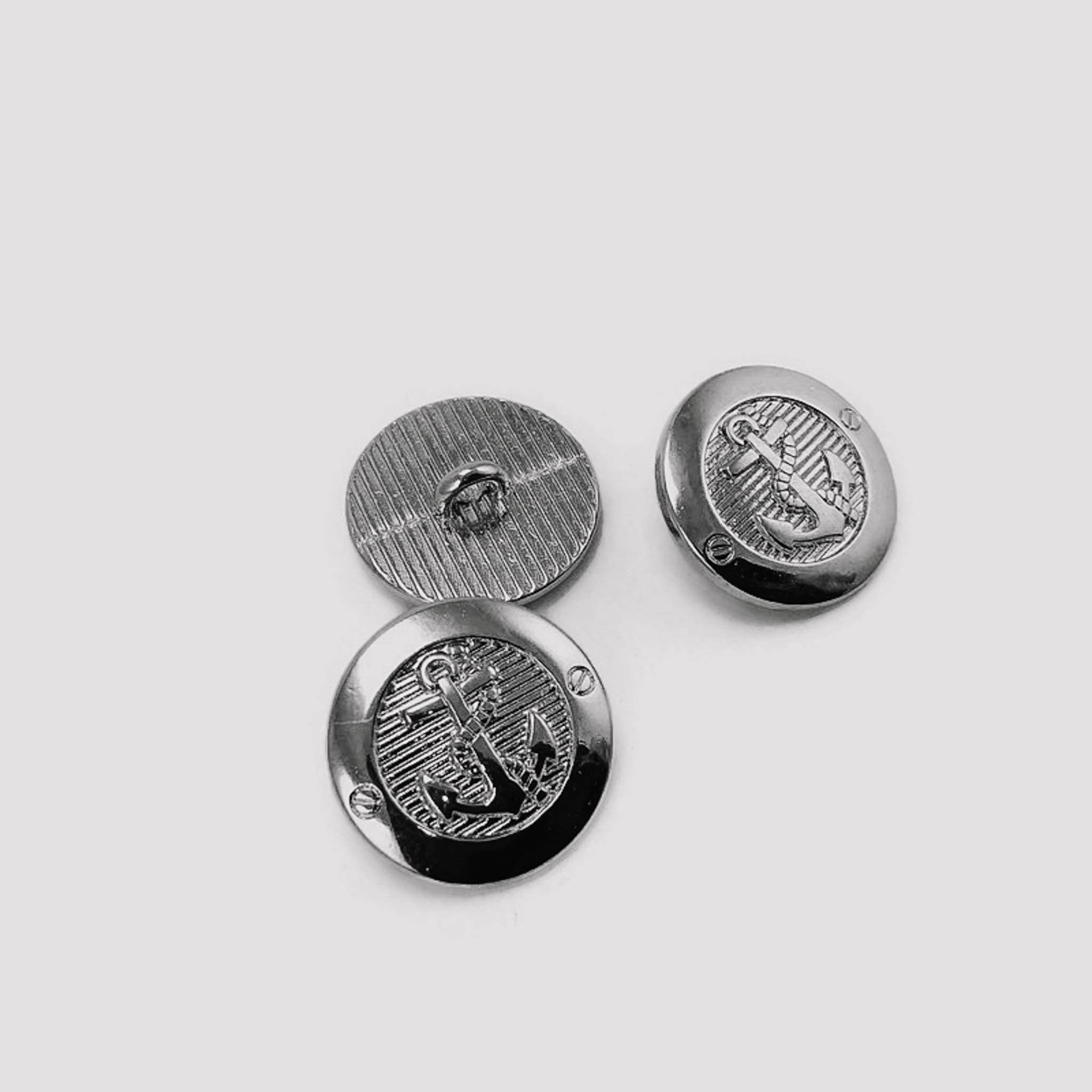 Anchor Patterned Shank Button 17 mm - 28 L  E 2044