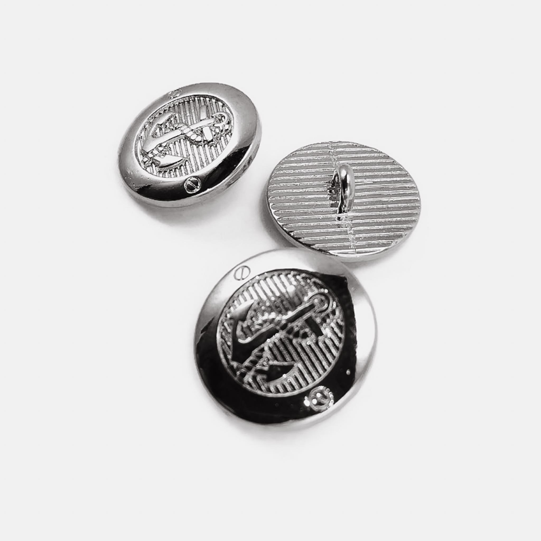 Anchor Patterned Shank Button 17 mm - 28 L  E 2044