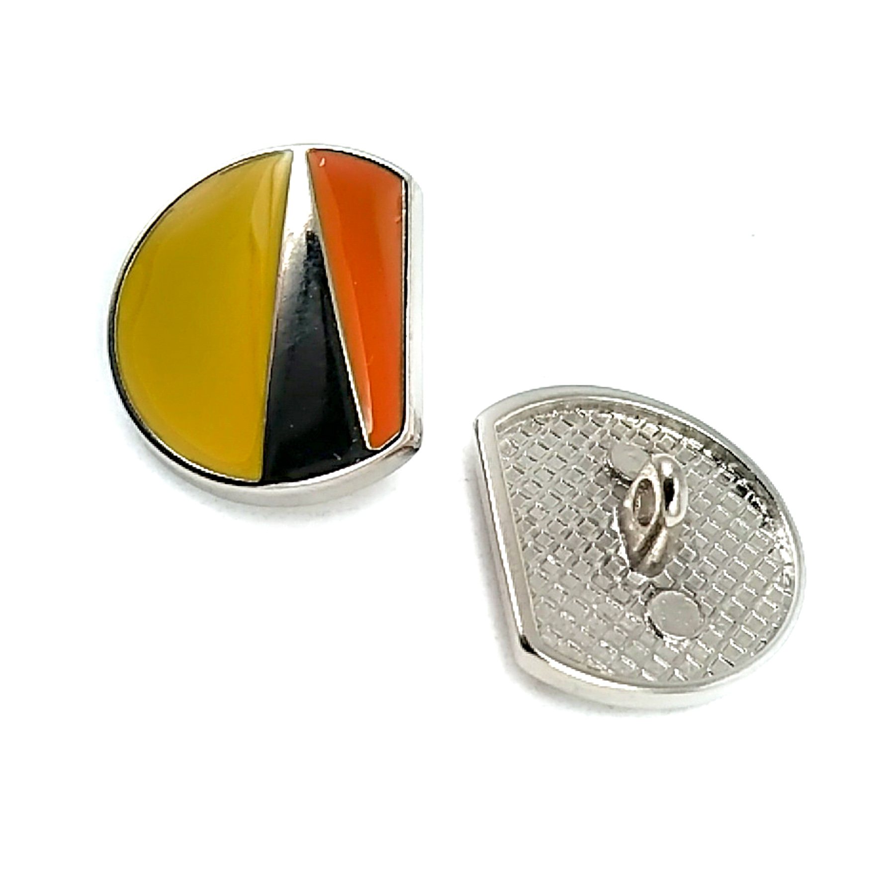 Jacket and Coat Button Enamel Orange Mustard Colors 20 mm - 32 L E 2196 MN V2