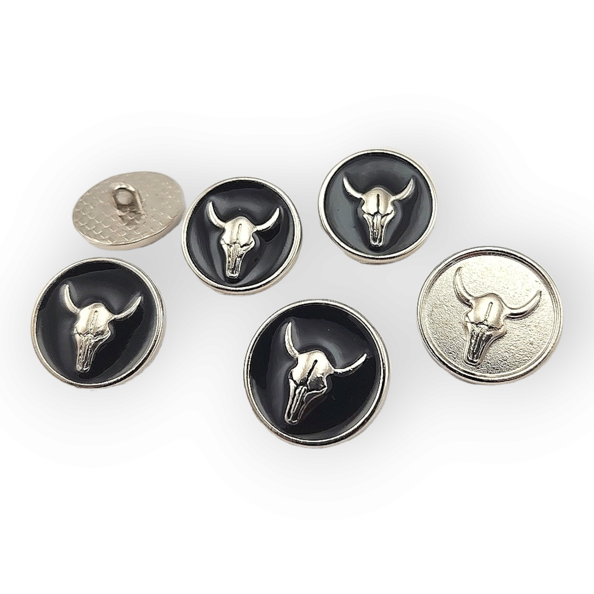 20.7 mm - 32 L Ox Head Logo Shank Button E 2245 MN 20.7 mm - 32 L Ox Head Logo Shank Button E 2245 MN