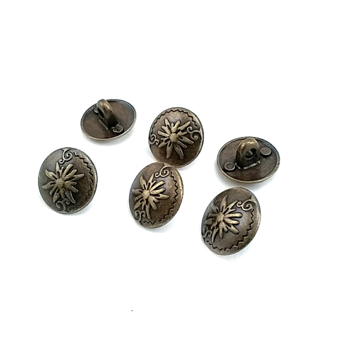 15 mm - 24 L Metal Blazer Cufflink Flower Patterned