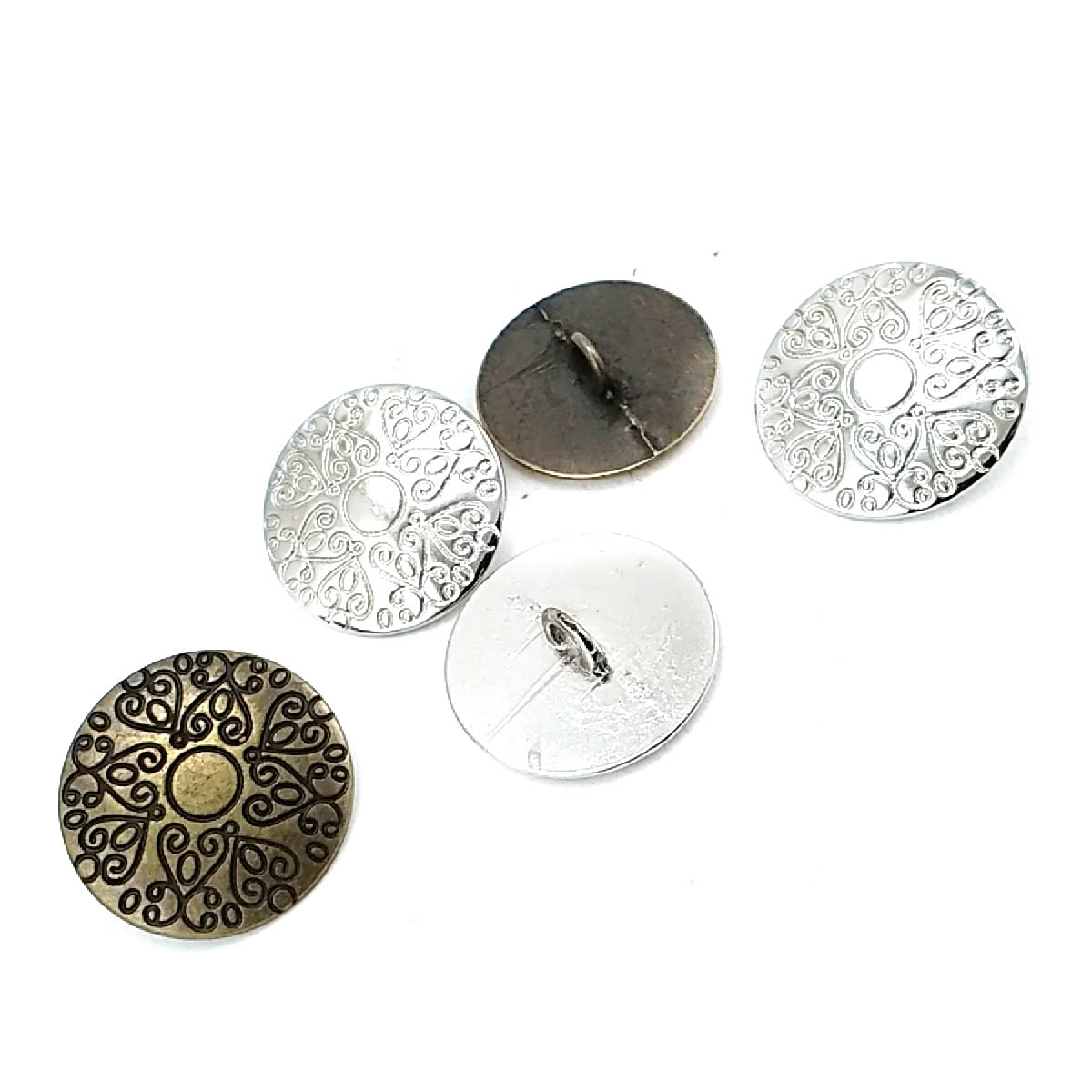 Motif Desenli Ceket ve Mont Ayaklı Düğme Metal 22,5 mm 36 boy E 378
