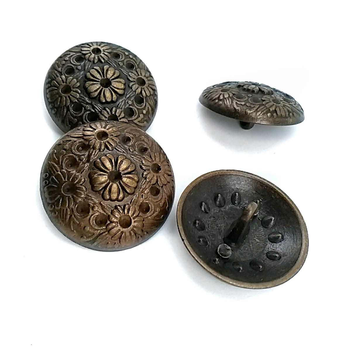28 mm Rhinestone / Crystal Detail Shank Button front and detail view