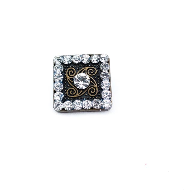 19 mm Rhinestone / Crystal Detail Rhinestone / Crystal Button front and detail view